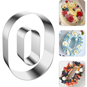 ZADE 8 Inch 304 Stainless Steel Large Size Number Cake Mousse Mold Number 0 Tiramisu Cheesecake Mold Cookie Cutter Bakeware 3D Cake Baking Pan for Birthday and Baking, Party