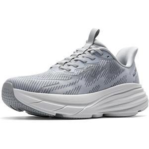 ALLSWIFIT Men's Slip On Walking Shoes Hands-Free Cushion Running Tennis ActiveSolid Non-Slip Comfortable Workout Gym Athletic Fashion Sneakers (9.5, Grey)