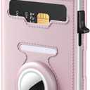 RFID Wallet for Women with AirTag Holder - Slim Small Trifold Wallets Anti-Theft Pop up Card Holder for Air Tag, Front Pocket, Minimalist, Premium Leather, Ultra Thin, ID Window, Cash Slot