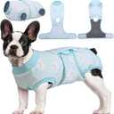 Kuoser Recovery Suit for Dogs Cats After Surgery, Professional Pet Recovery Shirt Dog Abdominal Wounds Bandages, Substitute E-Collar & Cone,Prevent Licking Dog Onesies Pet Surgery Recovery Suit (Medium (Back:13.4-16.1'', Weight:14-25 LB), Star)