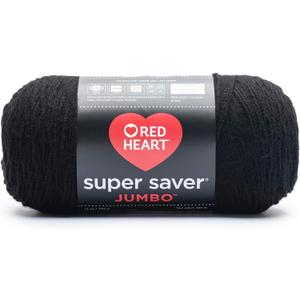 RED HEART E302C.0312 Super Saver Jumbo Yarn, Black