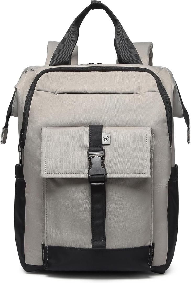 SUNNY BIRD Laptop Backpack, 15.6 Inch Laptop Work Bag, Wide Open Casual Daypack for Women, Men and Adult (Grey)