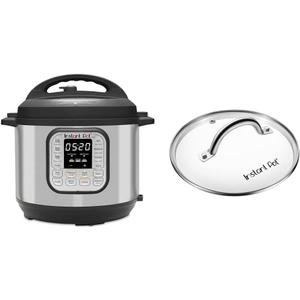 Instant Pot IP-DUO60 7-in-1 Multi-Functional Pressure Cooker, 6Qt/1000W with Instant Pot Tempered Glass Lid