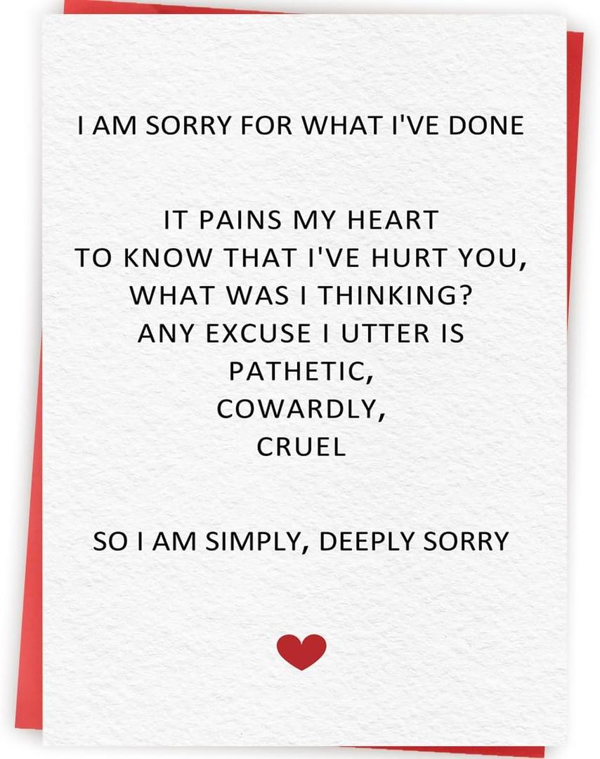 2 x Funny Apology Cards for Her Him, I'm Sorry Card, Unique Apology Gifts for Women, Men, Friends, Forgive Me Card