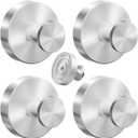VEHHE 4 Pack Heavy Duty No-Drill Stainless Steel Shower Hooks for Inside Shower with Super Sticky Silicone Base, Easy Installation Suction Hooks (Silver)