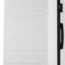 NEWBULIG 24 Inch Checked Luggage, Expandable Suitcase with Spinner Wheels, White