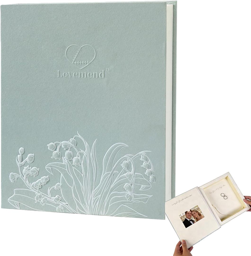 Elegant Book-Style Memory Box for Keepsakes - Decorative Storage for Love Letters, Photos, Jewelry | Artisan Paper Craft Display Case/Relationship Repair Kit (Touching Hands Bonus)