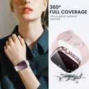 2 x Tensea (2-in-1 for Waterproof Apple Watch Screen Protector Case 41mm Series 9 8 7, iWatch Protective PC Face Cover Built-in Privacy Tempered Glass Film [26 Anti Spy] [360 Full Protection] (Original Pink)