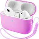 ORNARTO Compatible with AirPods Pro 3 Case 2025, Full Protective Hybrid Silicone for AirPods Pro 3rd Generation Case, Front LED Visible Skin Cover-Cherry Blossom