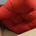 Indoor/Outdoor Chairpad with Ties, Patio Furniture Chair Cushions, Rocking Chair Cushions, Seat Cushions (Red, 19 * 19)