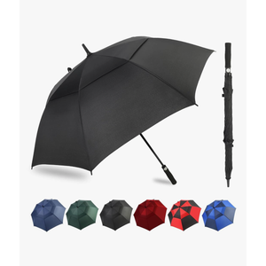 Automatic Open Extra Large Golf Umbrella Windproof Heavy Duty Large Umbrellas for Rain, Oversize Double Canopy Vented Stick Umbrellas for Golf and Outdoor Sports