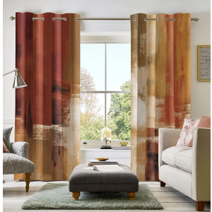 Asuexpect Burnt Orange Curtains 2 Panels Abstract Rust Curtain Room Darkening Grommet Window Drapes Modern Decorative Window Treatments for Bedroom Living Room, 52x84 Inches