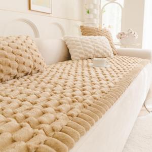 Pet Couch Cover for Dogs Washable Pet-Friendly Dog Sofa Protector for Furniture Boho Pets Mat for Couches and Sofas (27.6x82.7, Khaki Brown)