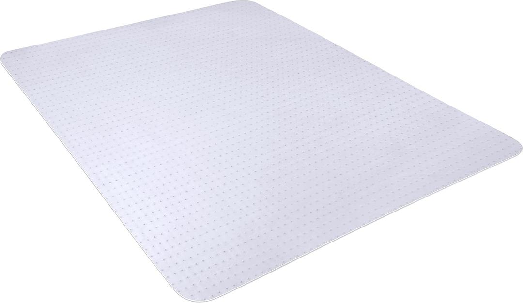 BesWin Office Chair Mat for Carpeted Floors, 60" X 48" Transparent Desk Chair Mat for Low Pile Carpets, Plastic Floor Mat for Office Chair on Carpet for Work, Home, Gaming, Easy Glide (Rectangle)