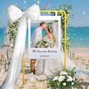 Wedding Welcome Sign Stand with Design Bundle & Leather Straps, 68Adjustable Wedding Sign Holder, Welcome to Our Wedding Sign Stand for Wedding, Party, Poster, Menu and Seating Chart