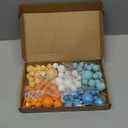 NACHLYNN 80 Pcs Cake Balls Decorations Mini Balloon Cake Topper Balls Foam Cupcake Toppers Balls for Cake Decorating Birthday Parties Weddings Anniversary (Orange Blue White Series)