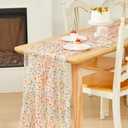 2 Pack Colorful Polka Dot Table Runner 29x120 Inch Confetti Dots Birthday Party Decorations Summer Lace Tulle Table Decor Dining Room Kitchen Holiday Wedding Baby Shower Home Veil Decor