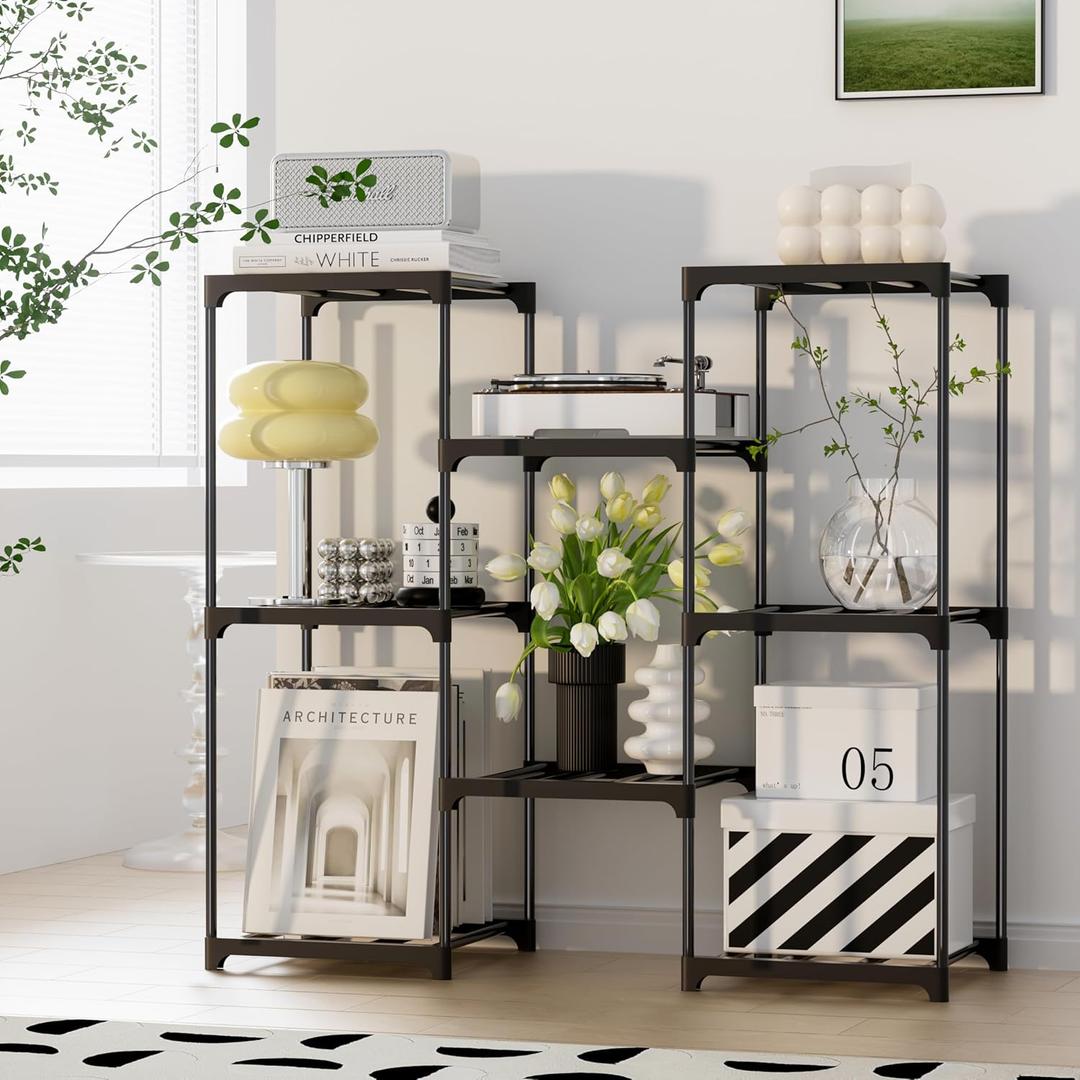 Metal Plant Stand Indoor Outdoor Plant Shelf Stand, 3 Tiers 8 Pots Potted Flower Plant Stands for Indoor Plants Multiple, Plant Shelves Stands Rack for Patio, Balcony, Living Room