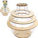 Wooden Puzzle Vase for Lego Flower Bouquet Building Set, Display Stand for Lego Roses Cherry Blossom Sunflower Tulips Daffodils Lotus, Gift for Lego Flower Lovers (L-C)
