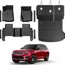 Floor Mats Set for 2022-2025 2026 Jeep Grand Cherokee Accessories, Full Coverage All Weather Floor Mats Cargo Mat with Backrest Protectors & Door Sill Guards (Include 4xe Not for L or WK)