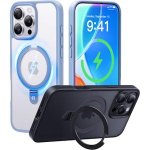 CASEKOO Designed for iPhone 16 Pro Max Case with Magnetic Invisible Stand [Military Drop Protection] [Compatible with MagSafe] Shockproof Slim Translucent Matte Promax Case 6.9 Inch, Light Blue