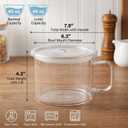 Eorbow 2 Pack 45 FL OZ Glass Ramen Bowls, Microwavable Soup Bowl with Handle, Leak-proof French Onion Soup Mugs with Lid, Large Soup Crocks for Noodles, Cereals, Oatmeal