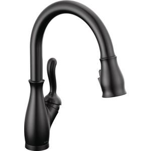 Delta Faucet Leland Touch Kitchen Faucet with Touchless Technology, Kitchen Faucet with Pull Down Sprayer, Black Kitchen Sink Faucet, Touchless Kitchen Faucet, Matte Black 9178TL-BL-DST