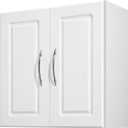 VEVOR Laundry Room Wall Cabinet, 2-Tier Wall Mounted Hanging Cabinet with 2 Doors, Cupboard Organizer with Adjustable Shelf, for Kitchen, Garage, Laundry, 11.8 x 23.6 x 23.6 in (D x W x H), White