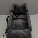 Portable Small Dog Seat for Car, Luxury Center Console Dog Car Seat Booster with Safety Tethers, Anti-Collapse Pet Travel Carseat for SUV, Truck (Black/Grey) (Black/Dark Gery)