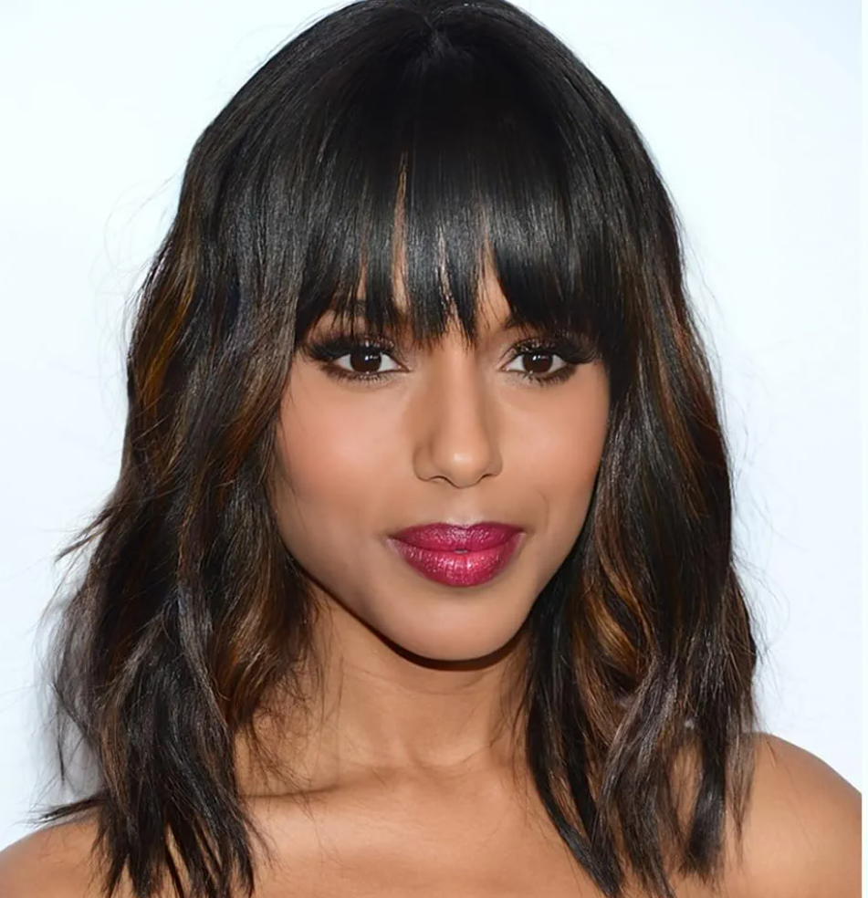 AISI HAIR Wavy Bob Wigs with Bangs for Women Black Mixed Brown Color Short Wavy Bob Curly Wig Synthetic Natural Looking Heat Resistant Fiber Hair for Women