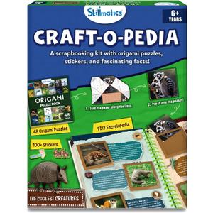2 x Skillmatics Scrapbooking Kit & Origami Puzzle Book - 48 DIY Folding Puzzles with Fun Fact Encyclopedia, STEM Learning & Travel Toy, Brain Teasers, Educational Gifts for Ages 6, 7, 8, 9, 10 and Up