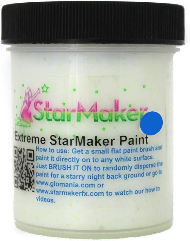 StarMaker Glow in the Dark Extreme FX neutral invisible Large Crystal UV Reactive Paint (Blue)