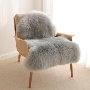 duduta Gray Faux Sheepskin Chair Seat Covers, Fluffy Shag Fur Throw Rugs Room Decor 2x3 ft (Grey)