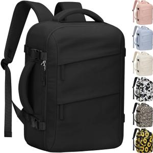 Travel Backpack for Women Men Carry on Flight Approved Lightweight 15.6 Inch Laptop Backpack Duffle College Business Work Weekender Hiking Travel Essentials Suitcase Backpack Black