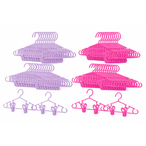 120 Pack Nursery Hangers With Clips Pink and Purple
