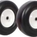 13x5.00-6 Flat Free Tire and Wheel, Lawn Mower Tires Flat Free, Zero Turn Mower Front Tires for Residential and Commercial, 3/4" Bearing, 3" Center Hub, 500 Lbs Load Capacity, 2 Pack