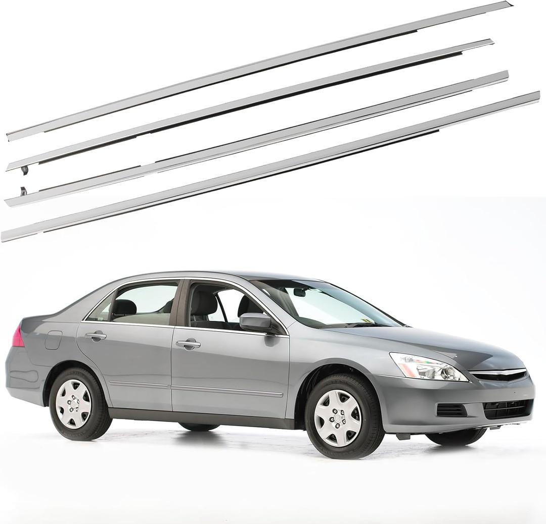 4Pcs Weatherstrip,Window Moulding Trim Seal Belt Compatible with Honda Accord 2003-2007,Replace# 72950-SDA-A01 72910-SDA-A01 72910-SDA-A01 72950-SDA-A01