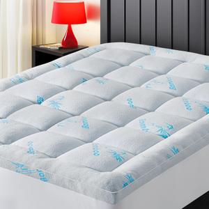 Mattress Topper Full Size,Viscose Made from Bamboo Extra Thick Mattress Pad 8-21" Deep Pocket Soft Down Alternative Fill Mattress Protector Pillow Top Mattress Cover(54x75 Inches) (Blue)
