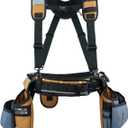 KUNN Carpenter Tool Belt with Suspenders Pro Framer Suspension Tool Rig for Construction Contractors and Electrician,Khaki
