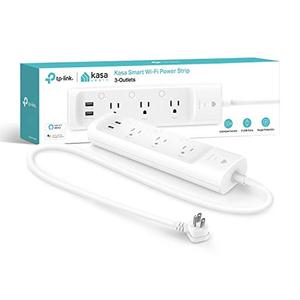 Kasa Smart Plug Power Strip KP303, Surge Protector with 3 Individually Controlled Smart Outlets and 2 USB Ports, Works with Alexa & Google Home, No Hub Required , White