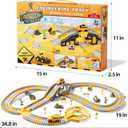 iHaHa Toddlers Construction Race Tracks Toys Gifts for 3 4 5 6 Years Old Boys Kids, 2PCS Electric Race Cars & 4 PCS Construction Trucks, Birthday Gift Toys for Boys 2 3 4 5 6+