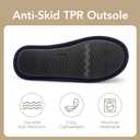 VeraCosy Men's Knitted Scottish Slippers with Soft Memory Foam Non Slip Indoor Rubber Sole (7-8, Dark Blue)