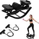 The Rock Stepper Machine with Resistance Bands-Side to Side Stepper for Exercise at Home,3D Rocking Stepper for Hip Mobility&Posture Correction,Low-Impact Full Body Workout with Digital Monitor