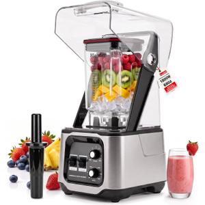 1800W Commercial Blender, 68oz BPA-Free Jar, Adjustable Speed, 5 Min Timer