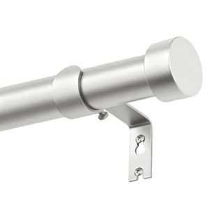 KAMANINA Silver Curtain Rods for Windows 66 to 120 Inch (5.5-10 Feet), 1 Inch Heavy Duty Curtain Rod, Modern Adjustable Drapery Rods with End Cap (32"-120")