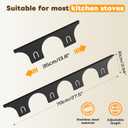 4 x Stainless Steel Stove Gap Covers, Stove Gap Filler, Stove Guard Counter Side Gap Cover, Oven Gap Filler, Easy Clean and Heat Resistant, Adjustable Length 13.8" to 27.5" (2 Pack, Black)