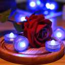 HL Submersible LED Light,Blue Mini LED Light,100 Hours Waterproof Flameless Led Lights Battery Powered for Wedding Home Vase Festival Party Decoration 12pcs (Built-in 24 Batteries) (12pack)