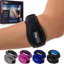 2-Pack Elbow Brace for Men & Women, Adjustable Tennis & Golfer's Elbow Support Strap for Tendonitis Pain Relief - Compression Pad for Arm, Forearm, Tendon Pain Relief (Black)