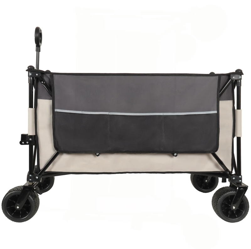Raynesys 300L Collapsible Wagons Cart with Wheels Foldable, 440lbs Heavy Duty Folding Wagon, Upgraded Effortless Elegance, Foldable Wagon for Sports Beach Grocery Camping, Black & Gray