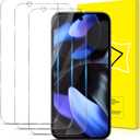 3 PACK Screen Protector for Google Pixel 9 /Google Pixel 9 Pro Flexible TPU Film [Support Fingerprint Touch] [HD Full Coverage] [Easy Installation] [Scratch Resistant]